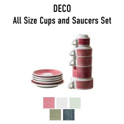All Size Deco Cups and Saucers Set