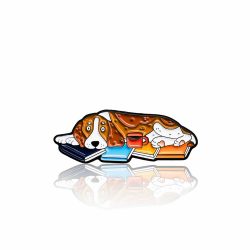 Pinbox Beagle With Books And Coffee