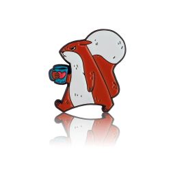Pinbox Squirrel With A Cup Of Coffee